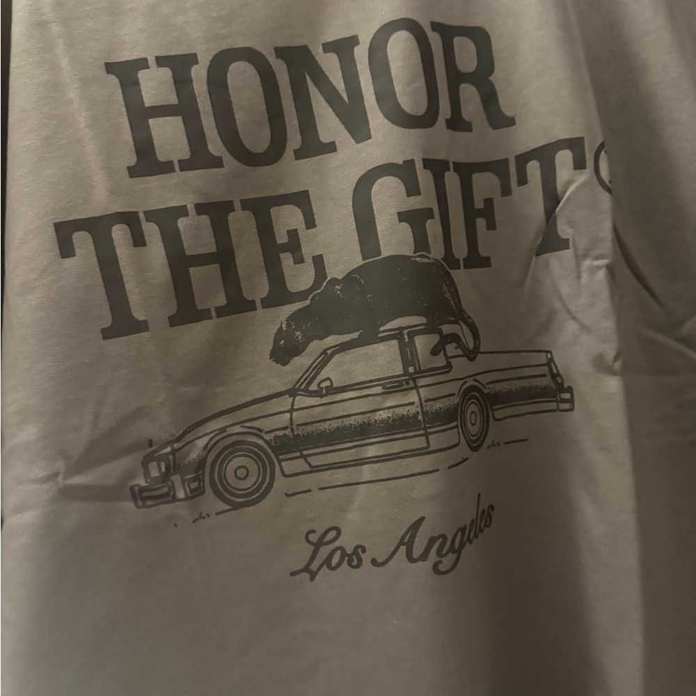 Honor The Gift Los Angeles Graphic Gray Short Sleeve Cotton T Shirt Men’s XL NEW